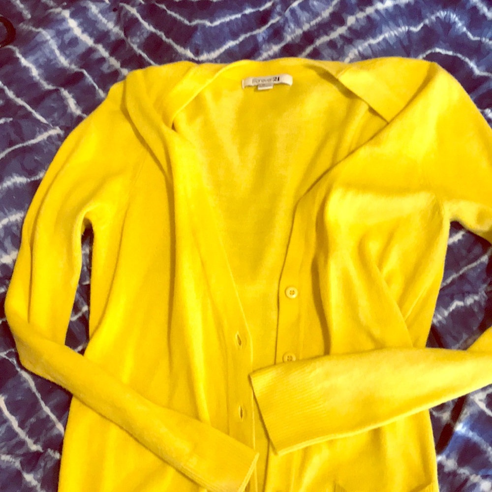 Yellow forever 21 cardigan